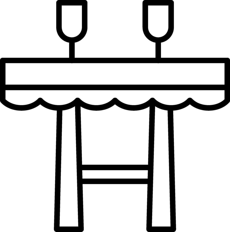Table Line Icon vector
