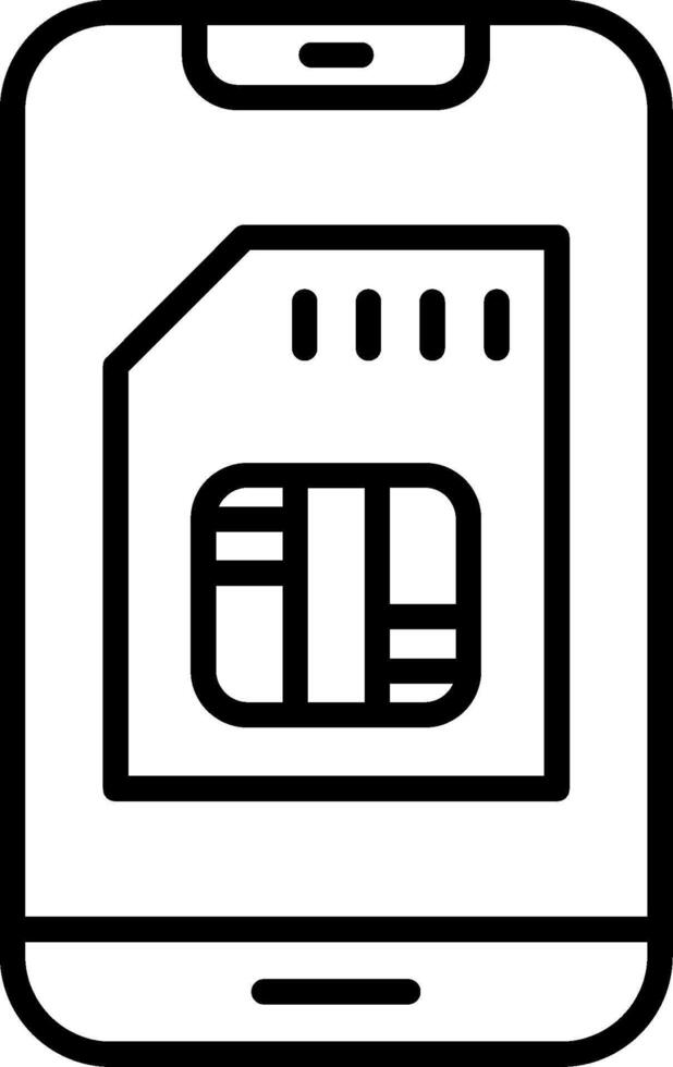 Sim Card Line Icon vector