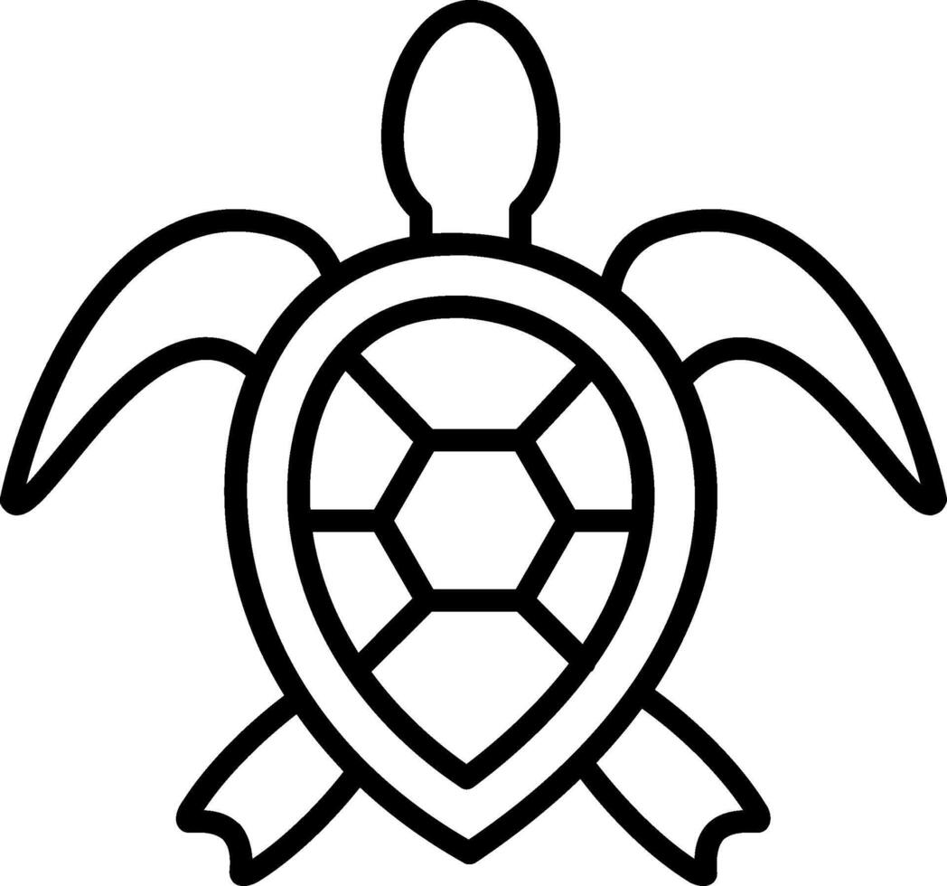 Sea Turtle Line Icon vector