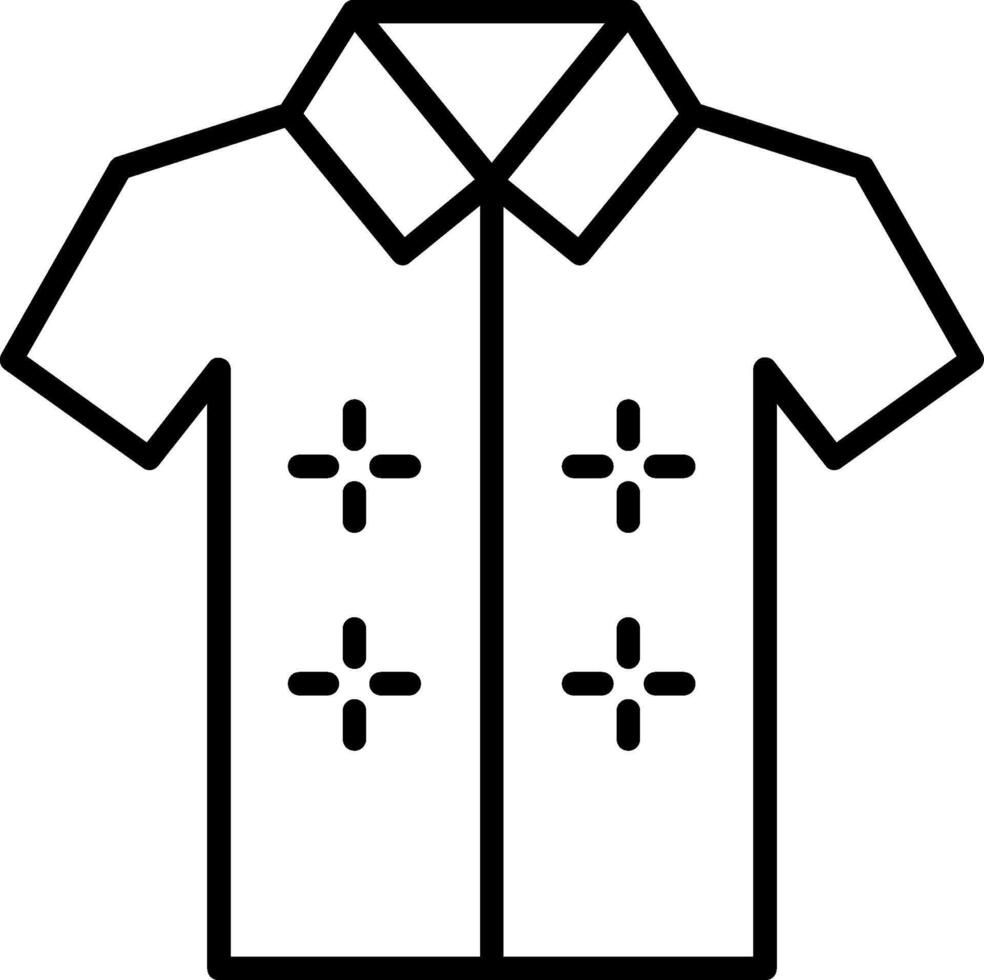 Hawaiian Shirt Line Icon vector