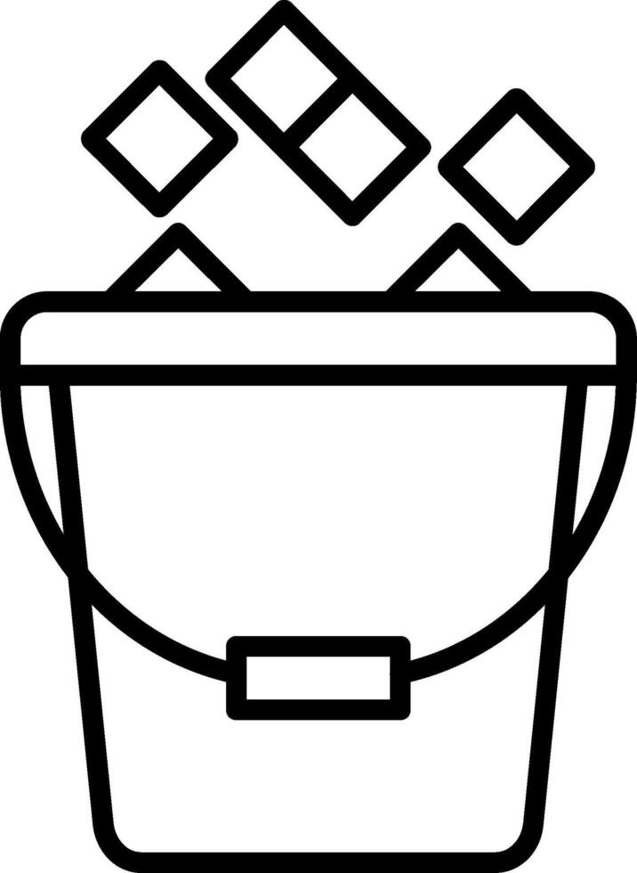Ice Bucket Line Icon vector