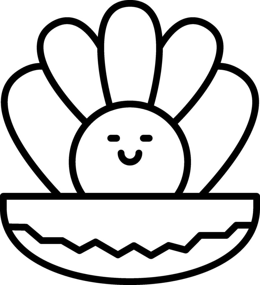 Oyster Line Icon vector