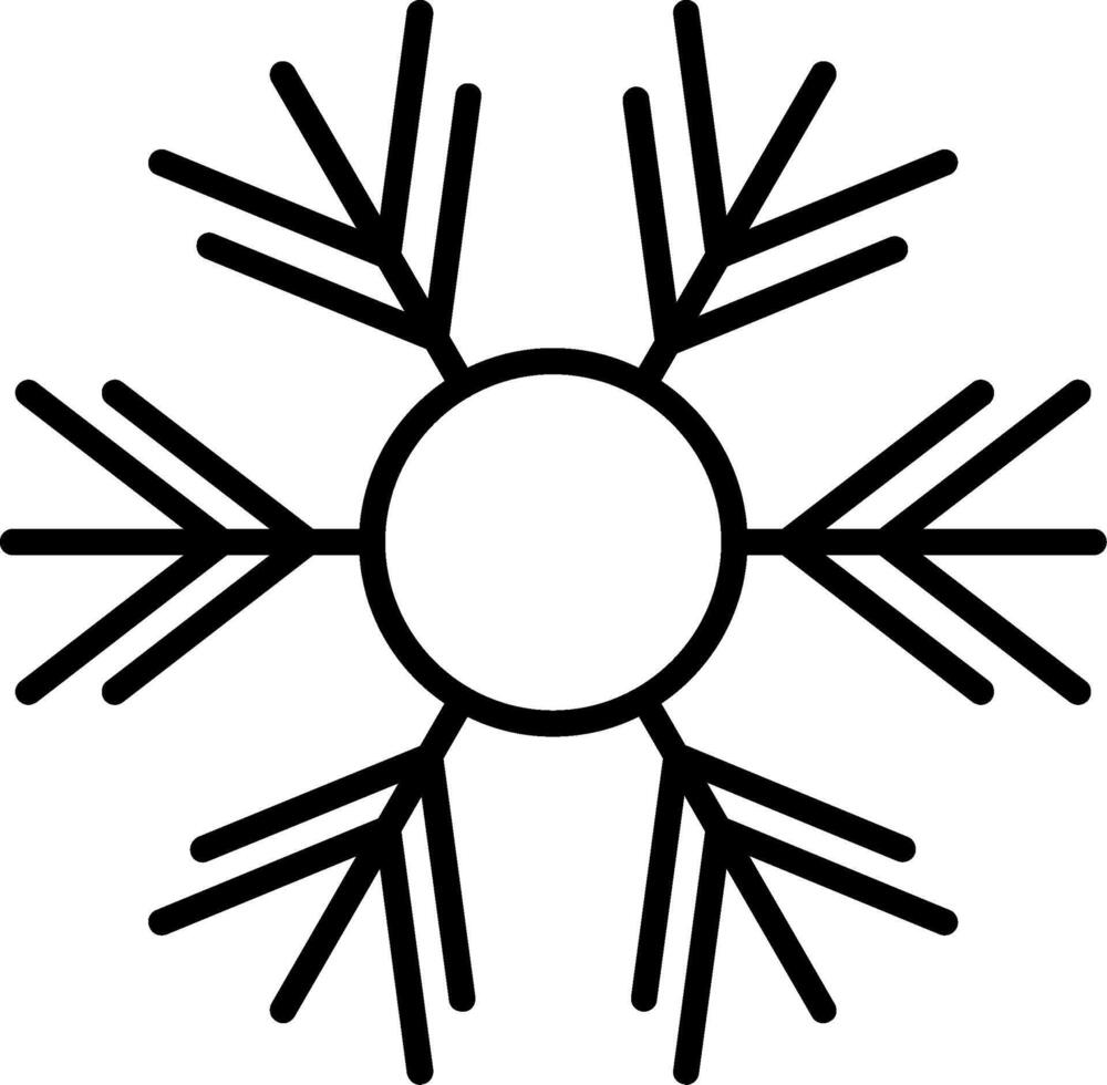 icono de línea de copo de nieve vector