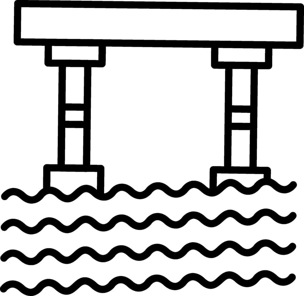 Bridge Line Icon vector