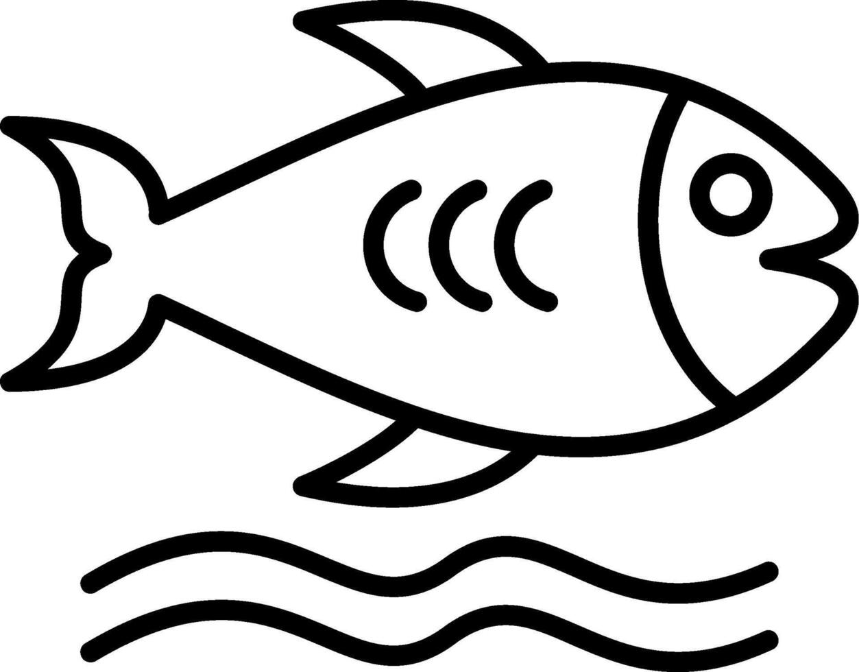 Fish Line Icon vector