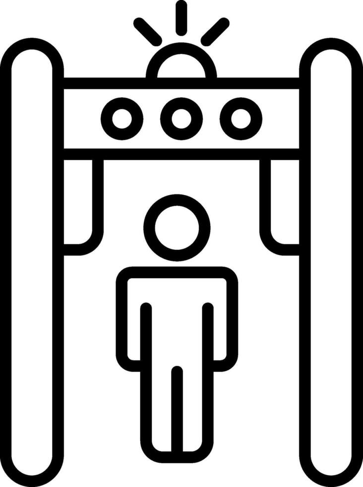 Metal Detector Line Icon vector