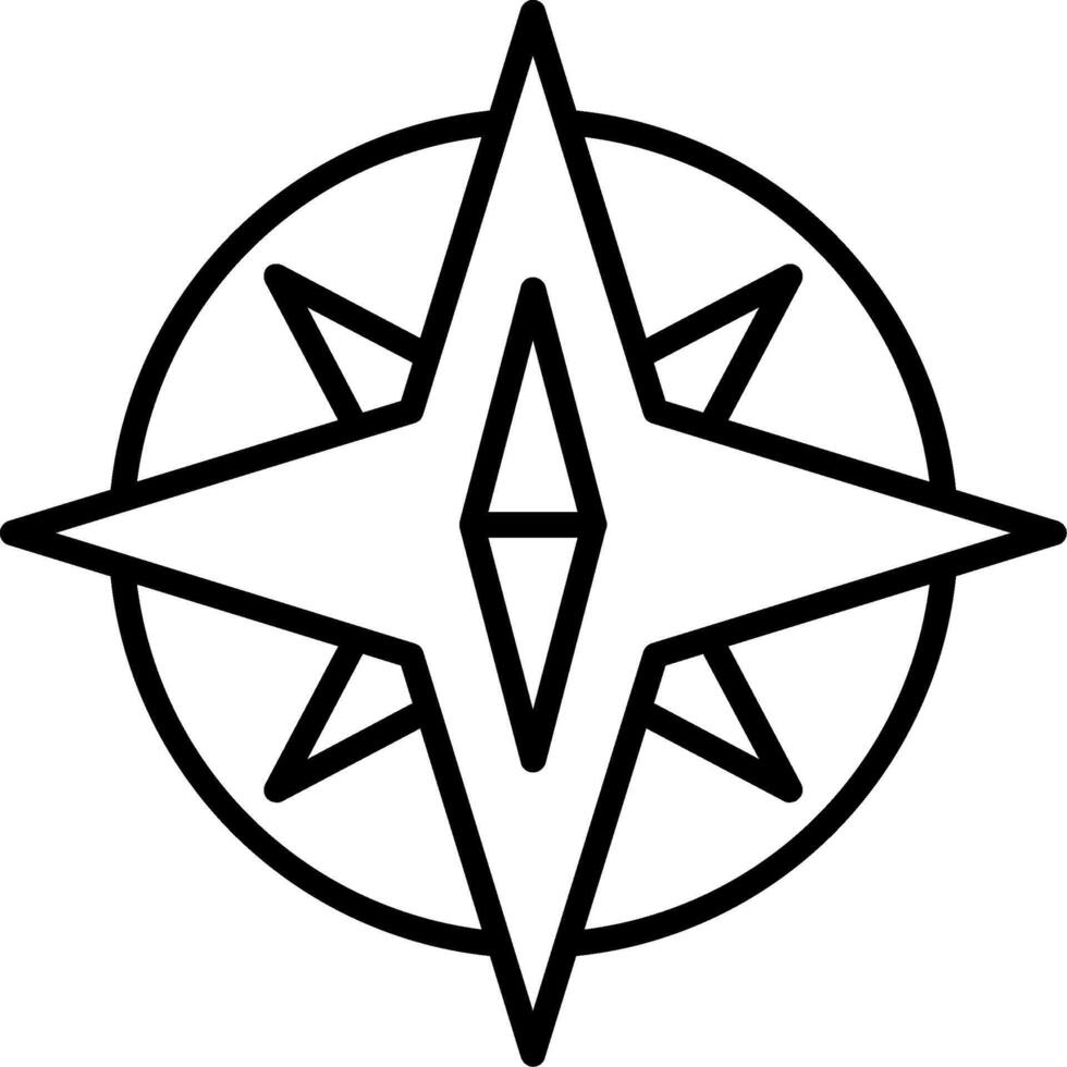 Compass Line Icon vector
