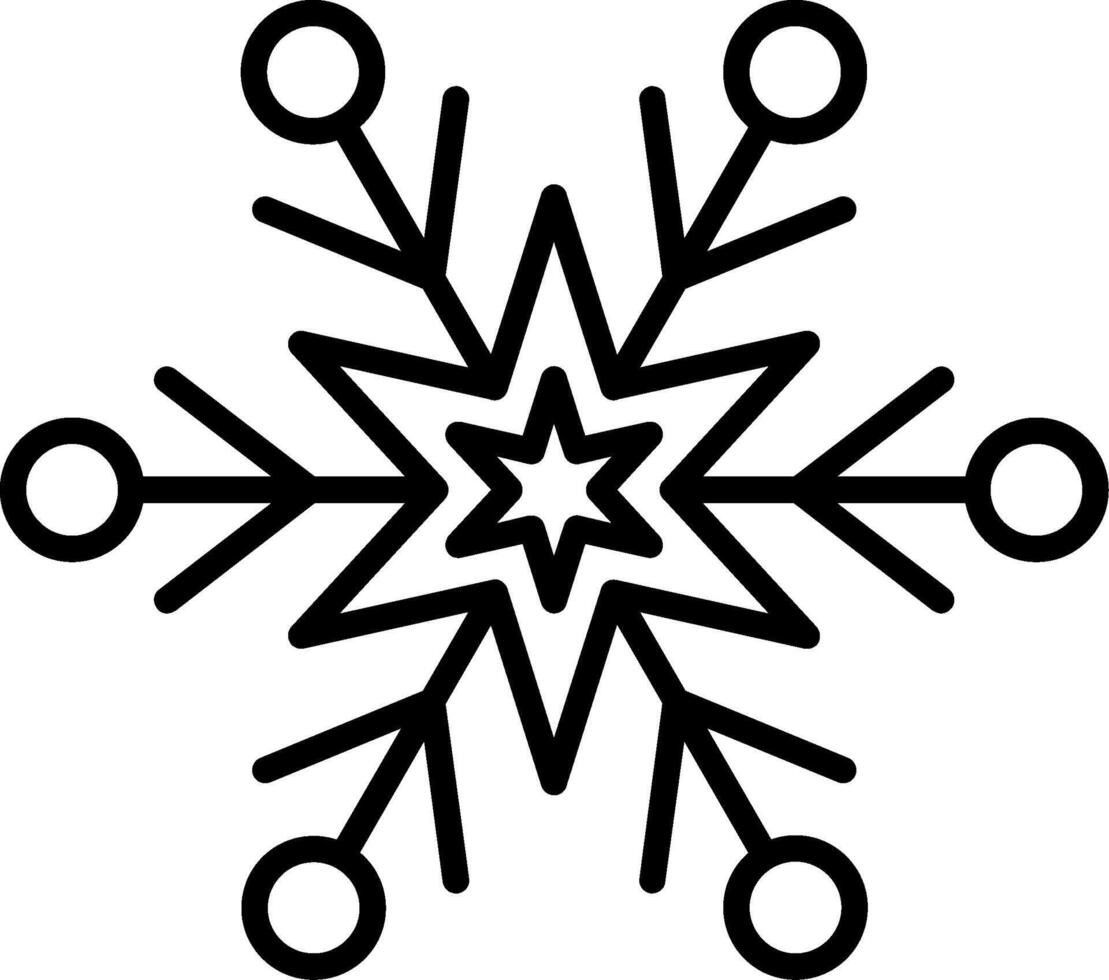 icono de línea de copo de nieve vector