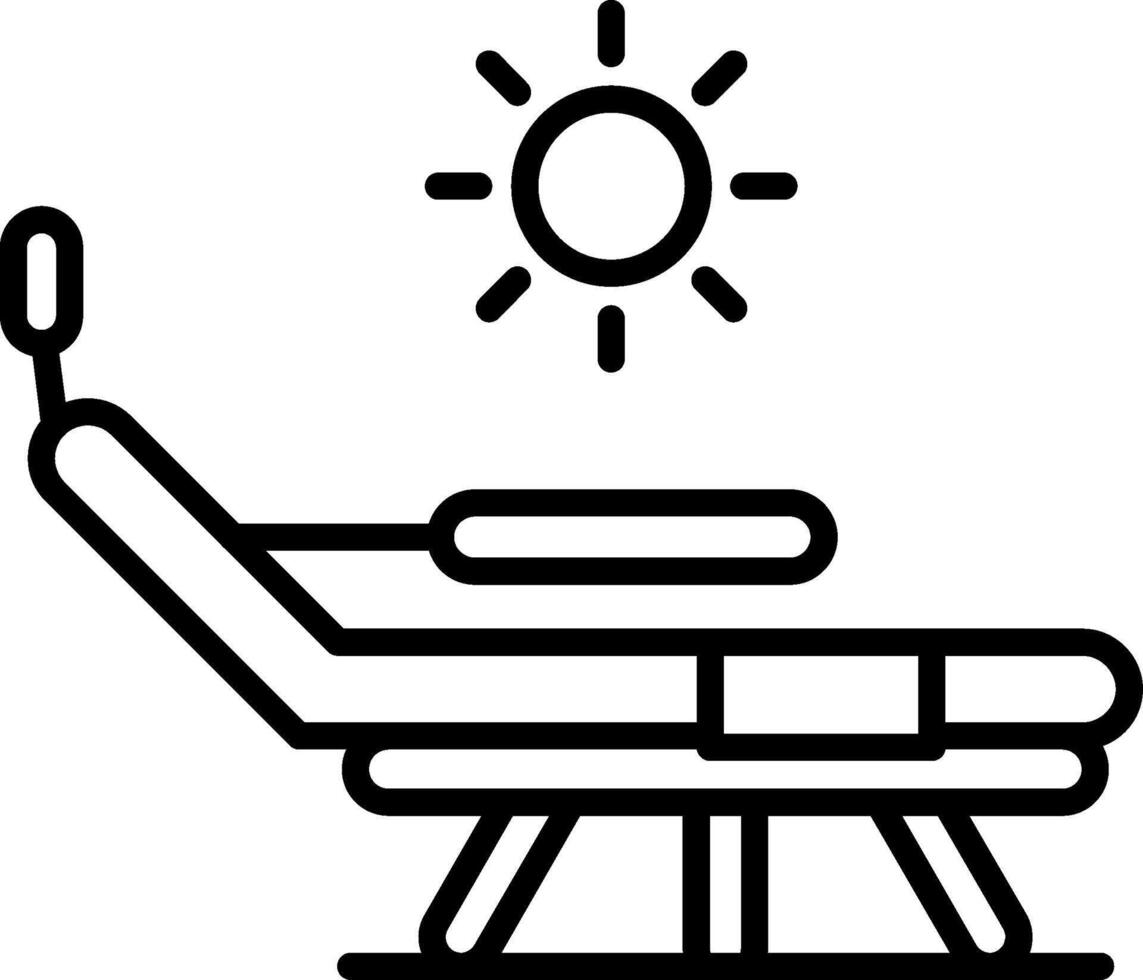 Sunbed Line Icon vector