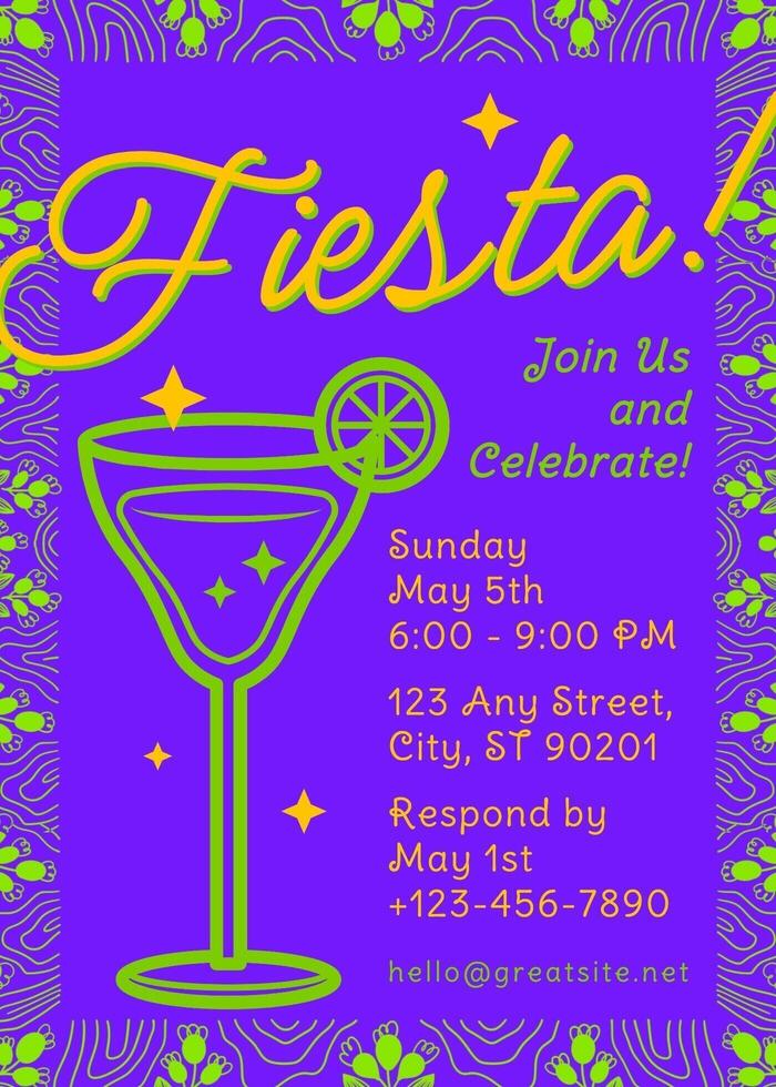 Minimalist Fiesta Invitation Card Template