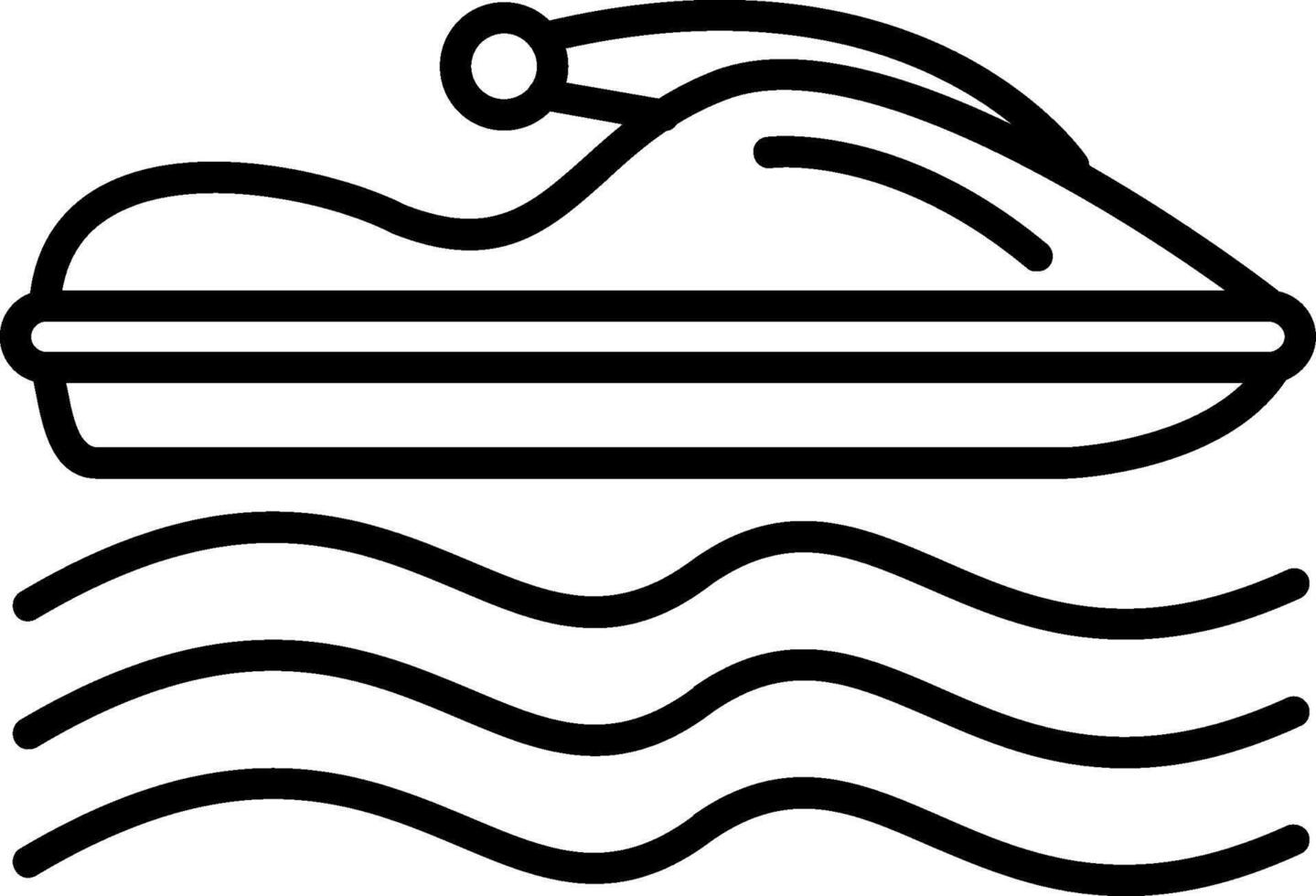 Jet Ski Line Icon vector