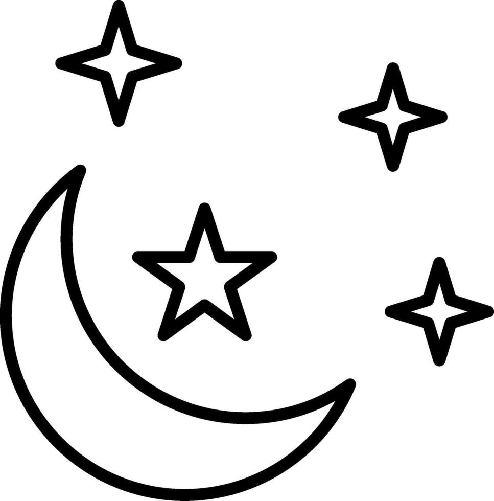 Moon Line Icon vector