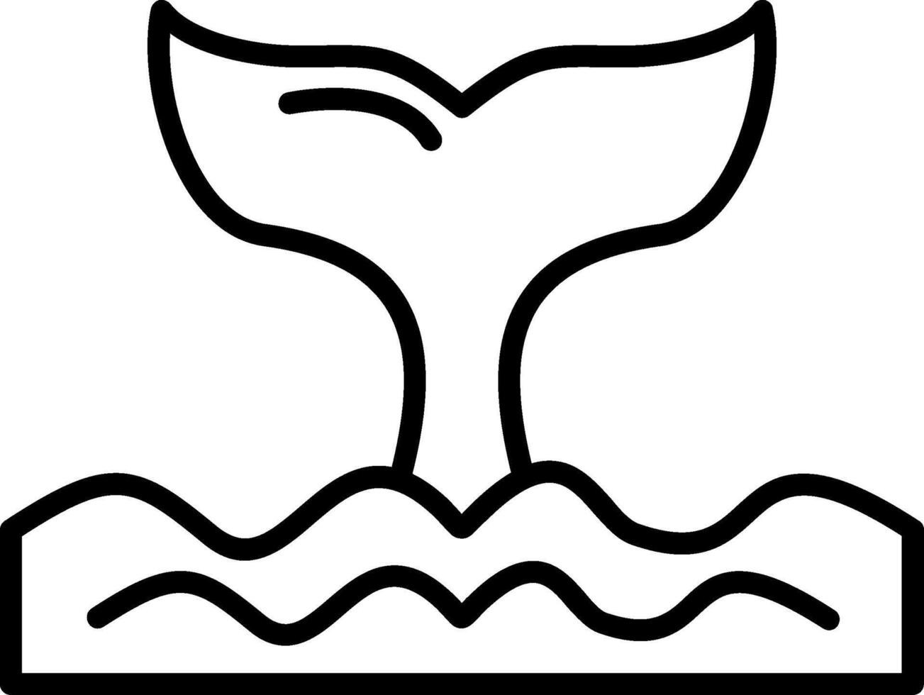 Whale Line Icon vector