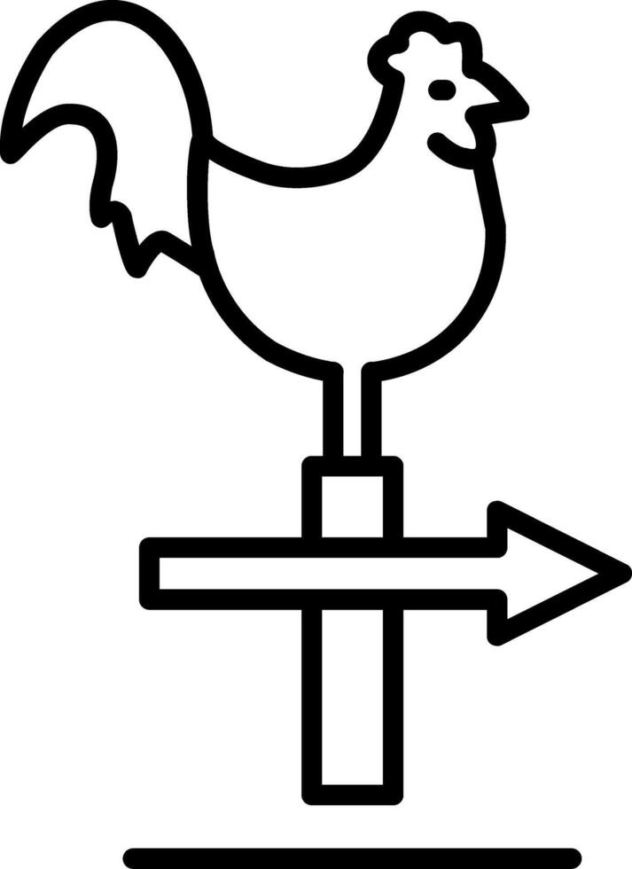 icono de línea de pollo vector