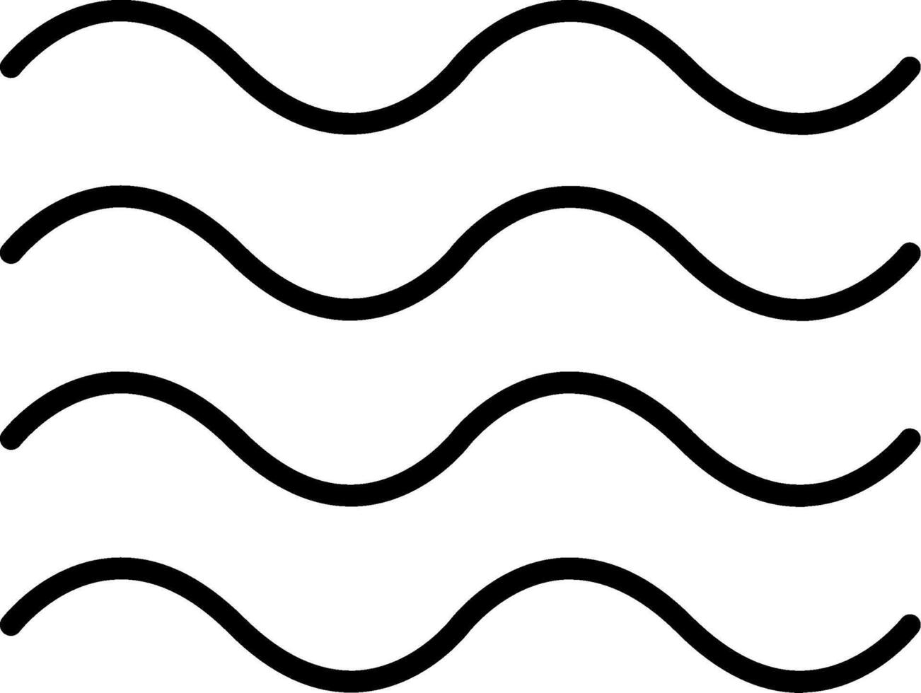 Waves Line Icon vector