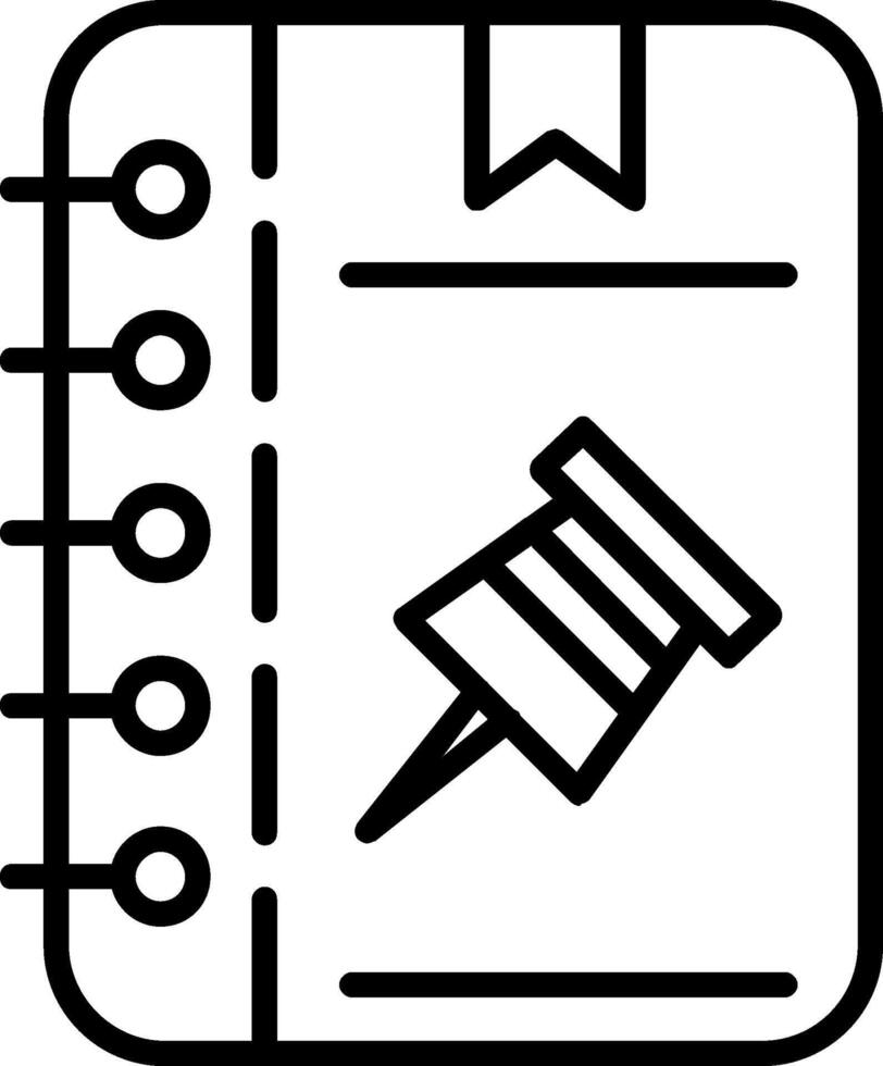 Push Pin Line Icon vector