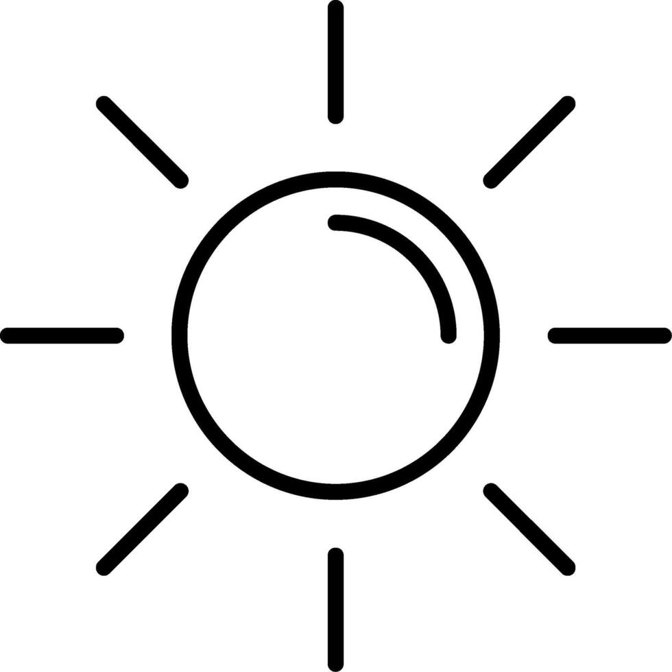 icono de línea de sol vector