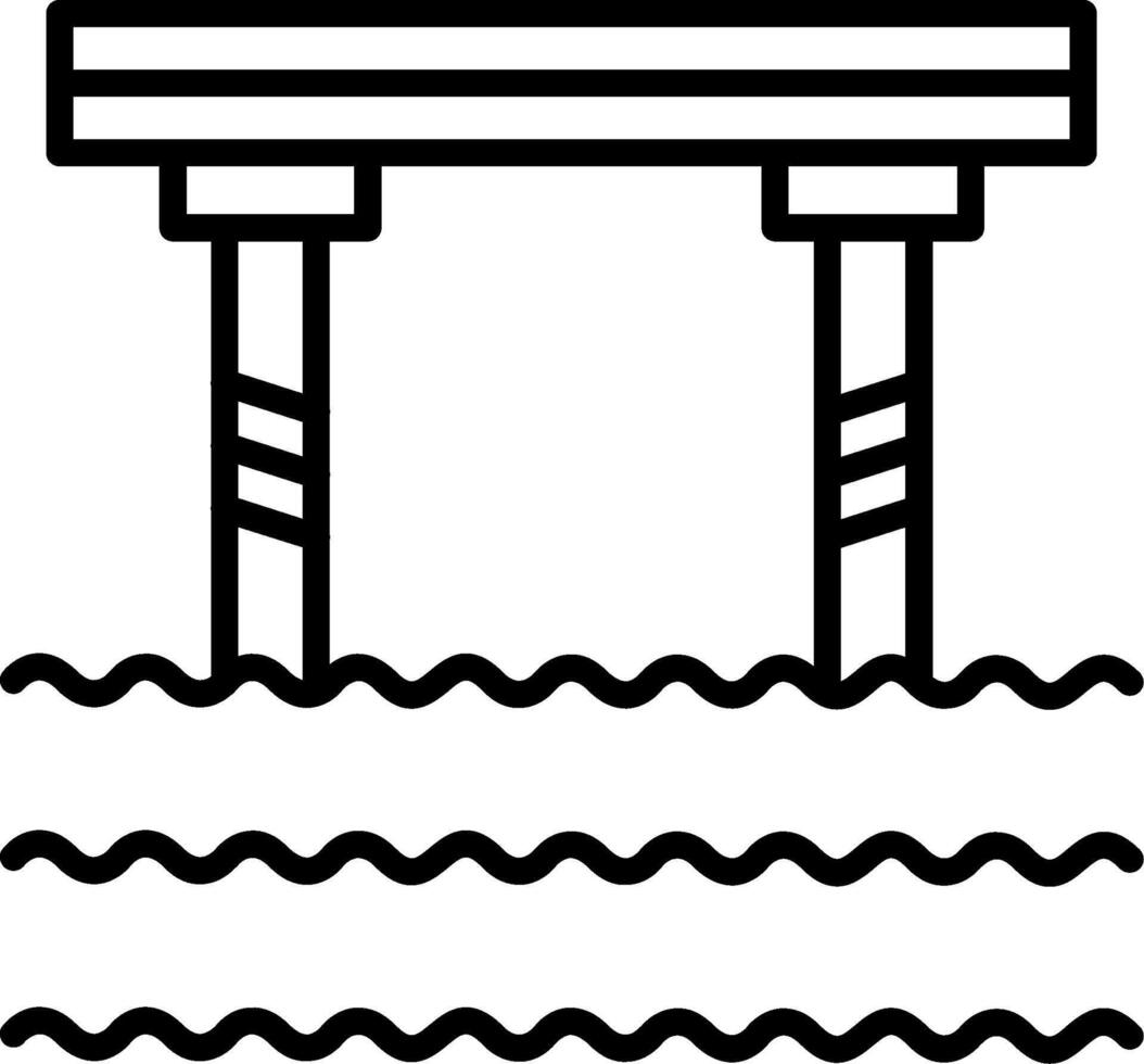 Bridge Line Icon vector