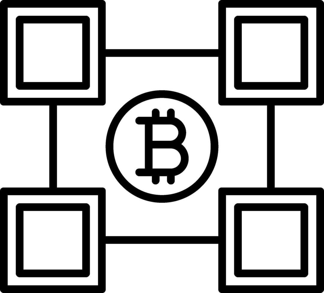 blockchain blockchain línea icono vector
