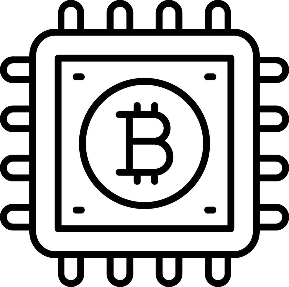 Bitcoin Process Line Icon vector