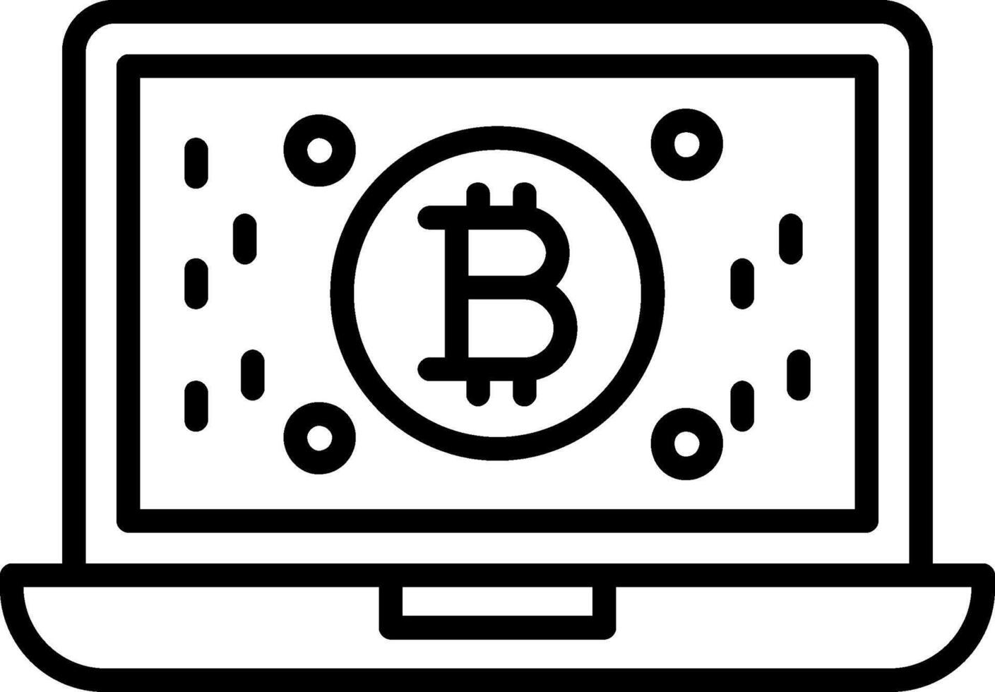 bitcoin ganancias línea icono vector