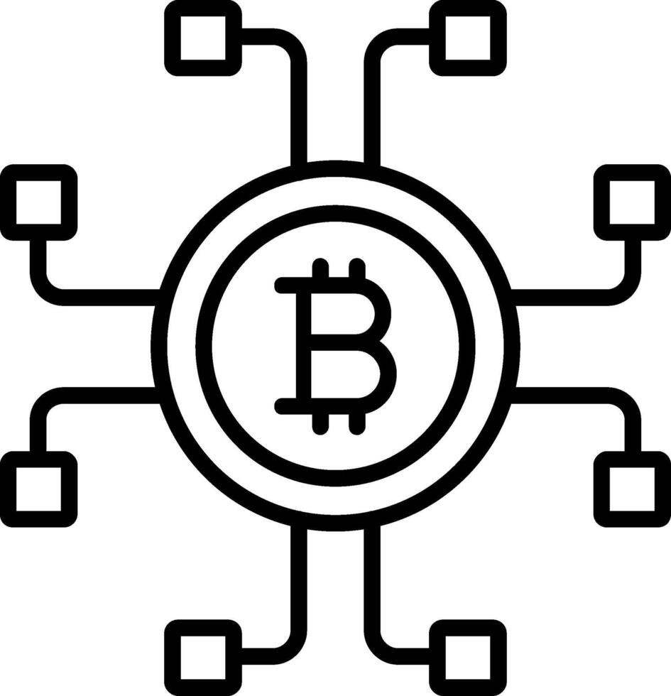 Decentralized Decentralized Line Icon vector