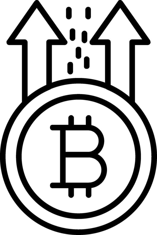 Bitcoin Rise Line Icon vector