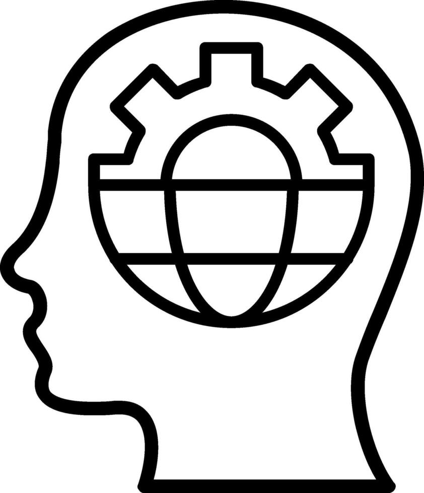 Stop Hand Line Icon vector