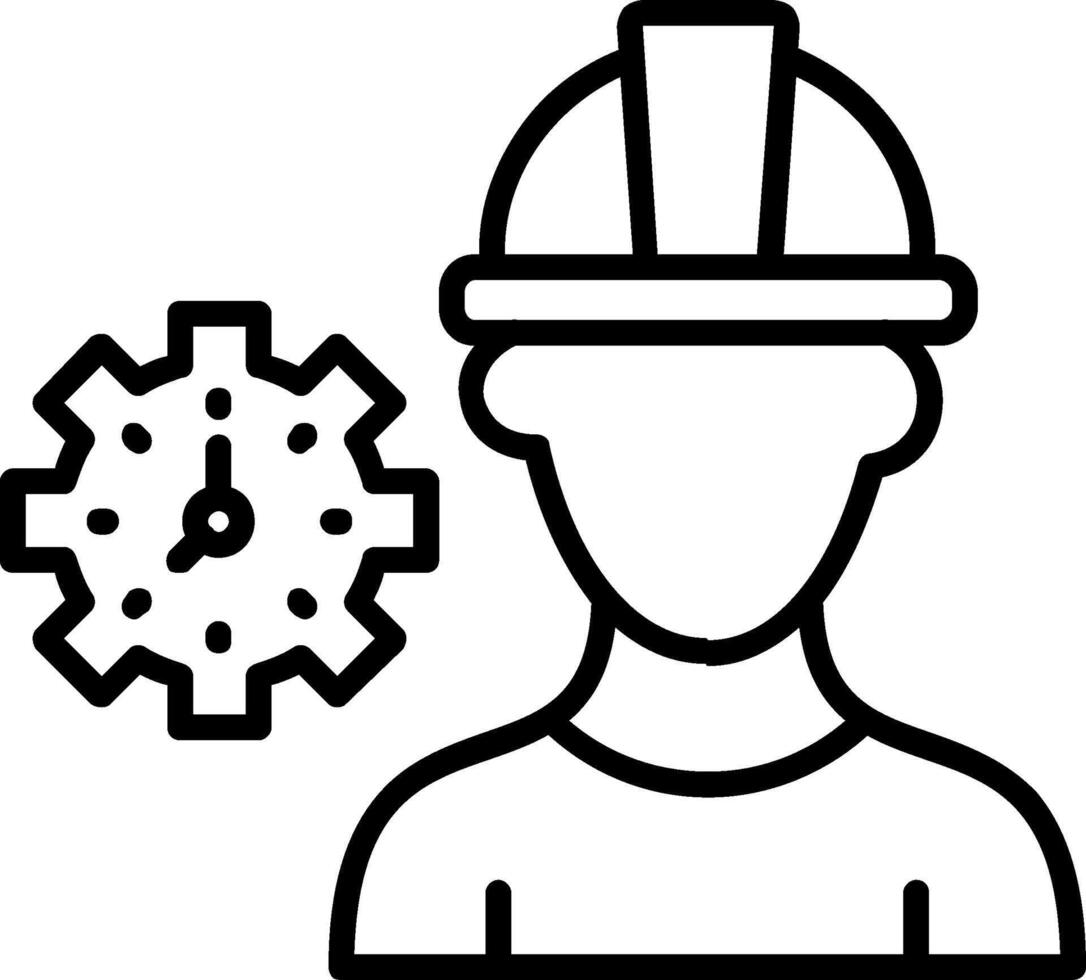 Worker Mask Line Icon vector