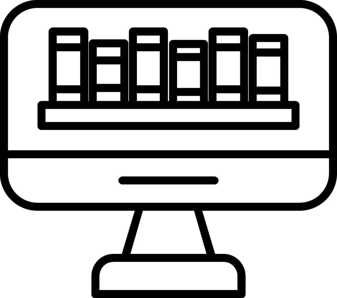 Online Library Line Icon vector