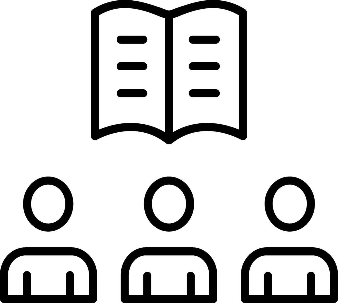 Team Learning Line Icon vector