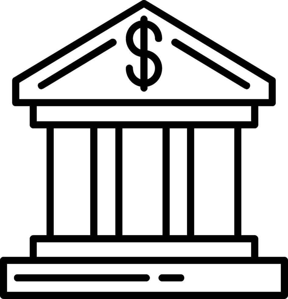 Bank Line Icon vector