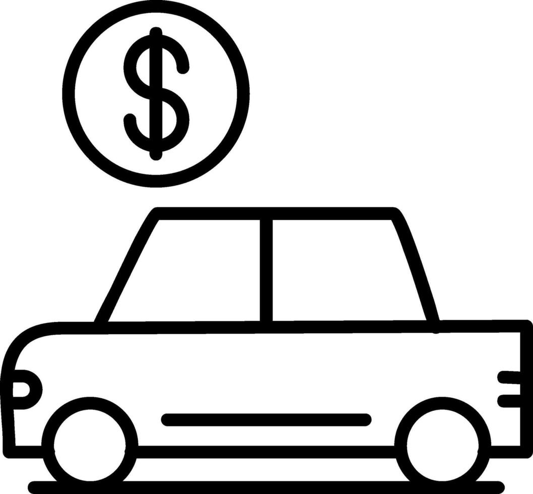 Auto Loan Line Icon vector