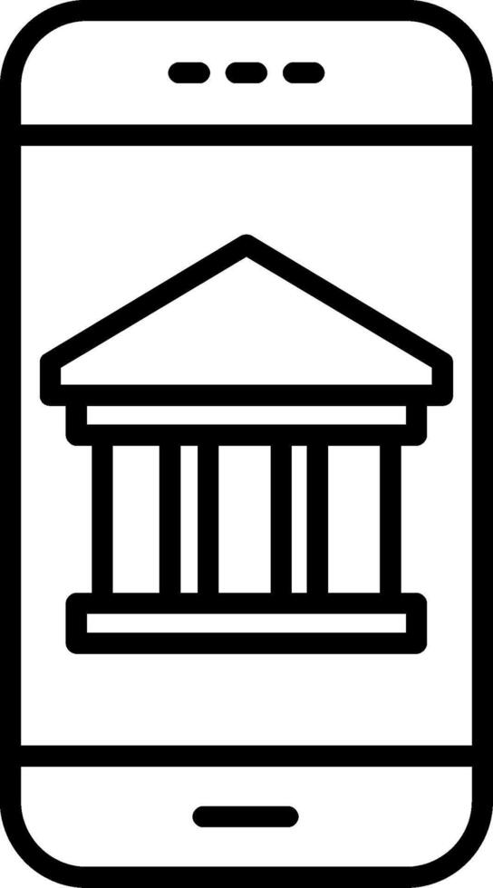 Mobile Banking Line Icon vector