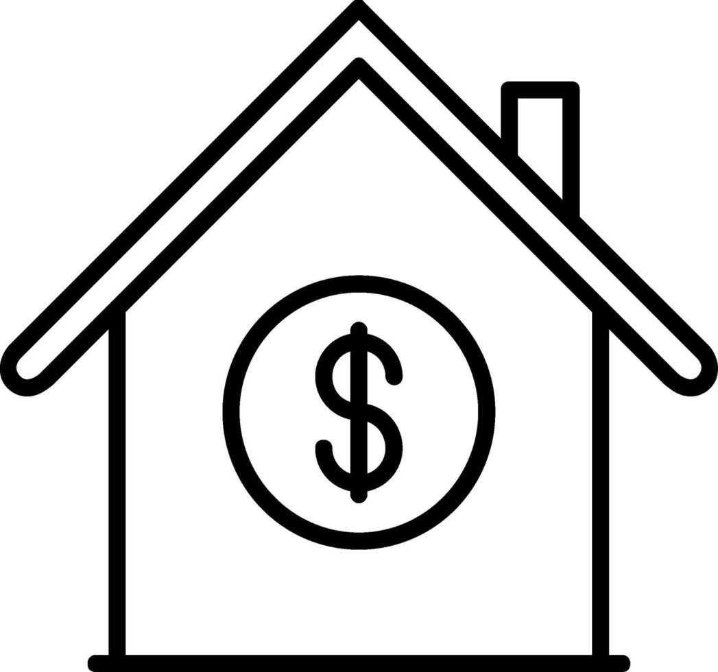 Mortgage Loan Line Icon vector