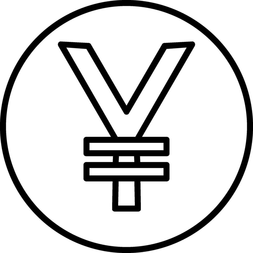 Yen Coin Line Icon vector