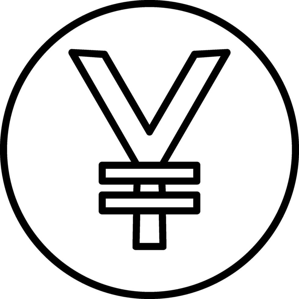 Yen Coin Line Icon vector