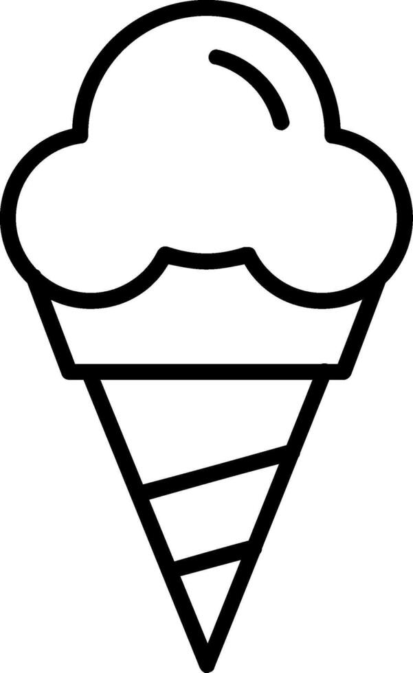 cono hielo crema línea icono vector