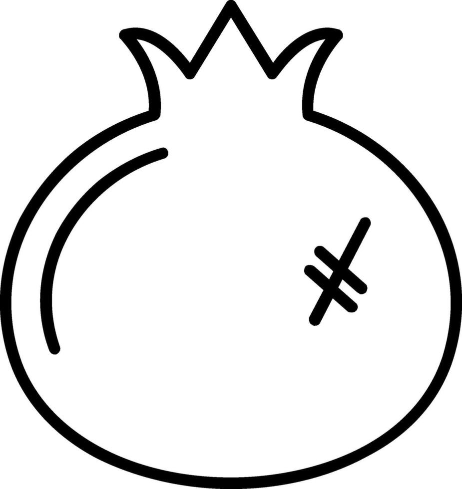 Pomegranate Line Icon vector