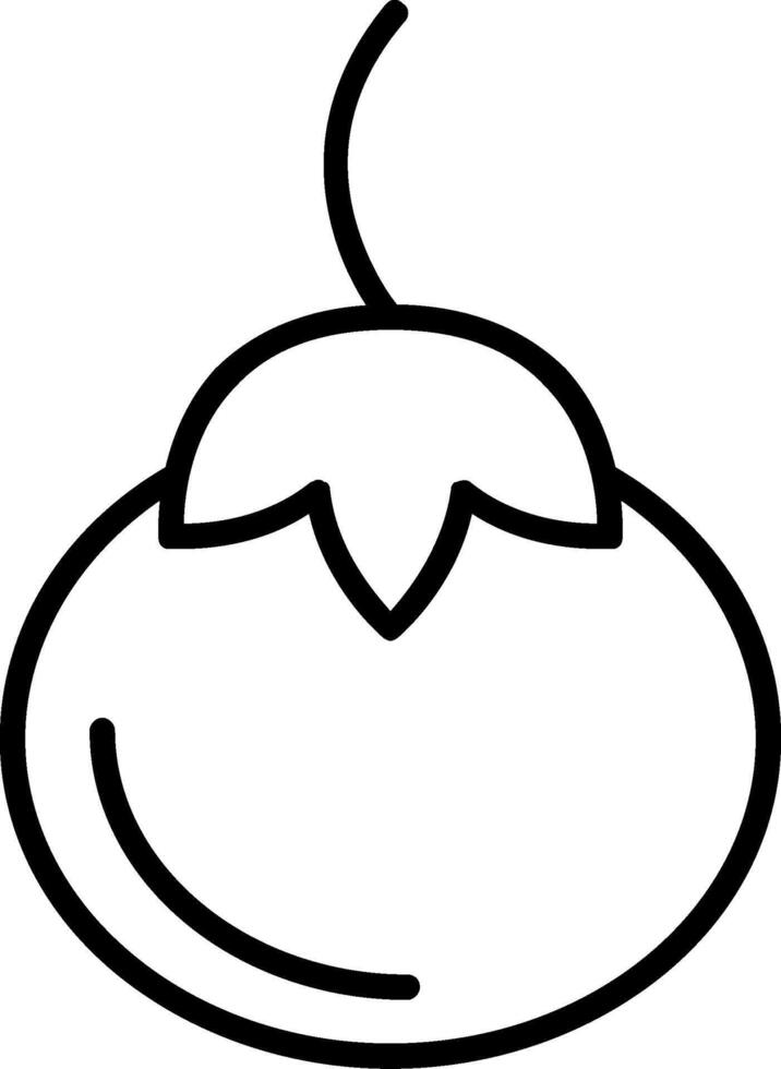 Persimmon Line Icon vector