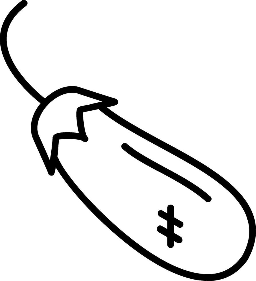 Eggplant Line Icon vector