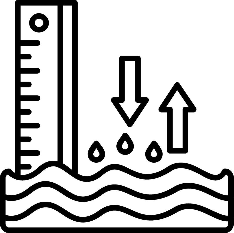 mar nivel línea icono vector