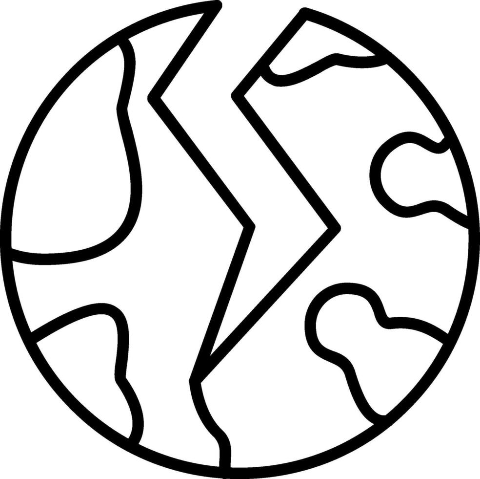 Earth Quake Line Icon vector