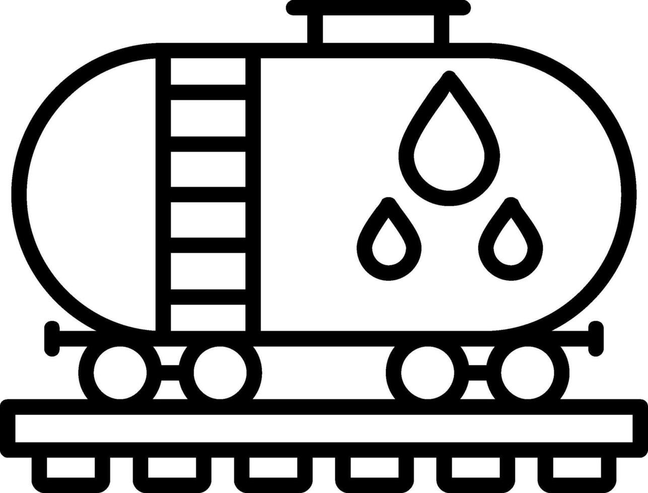 Oil Tank Line Icon vector