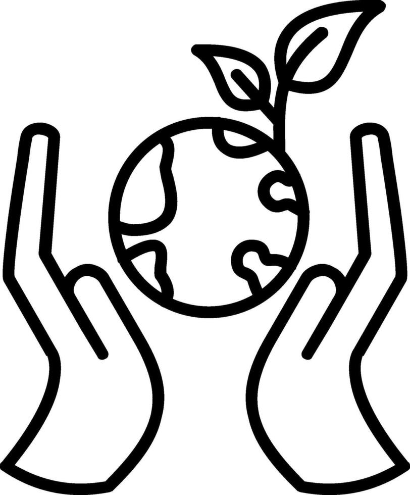 Healthy Earth Line Icon vector