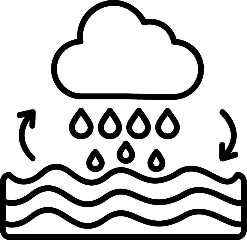 Water Cycle Line Icon vector