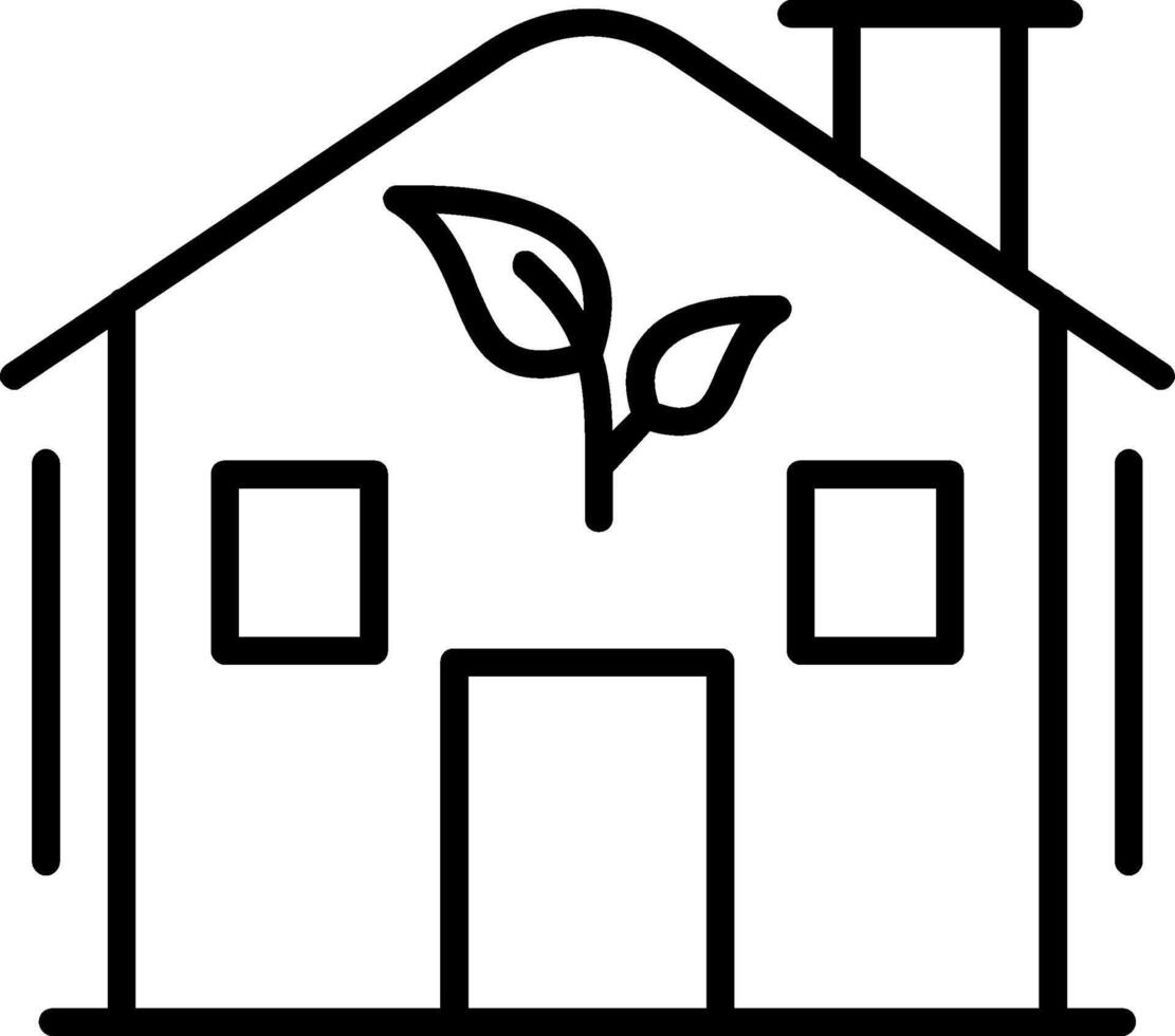 Low Energy House Line Icon vector
