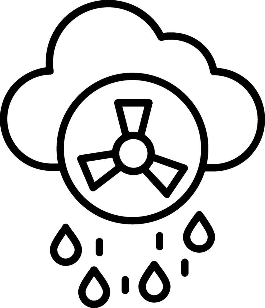 Acid Rain Line Icon vector