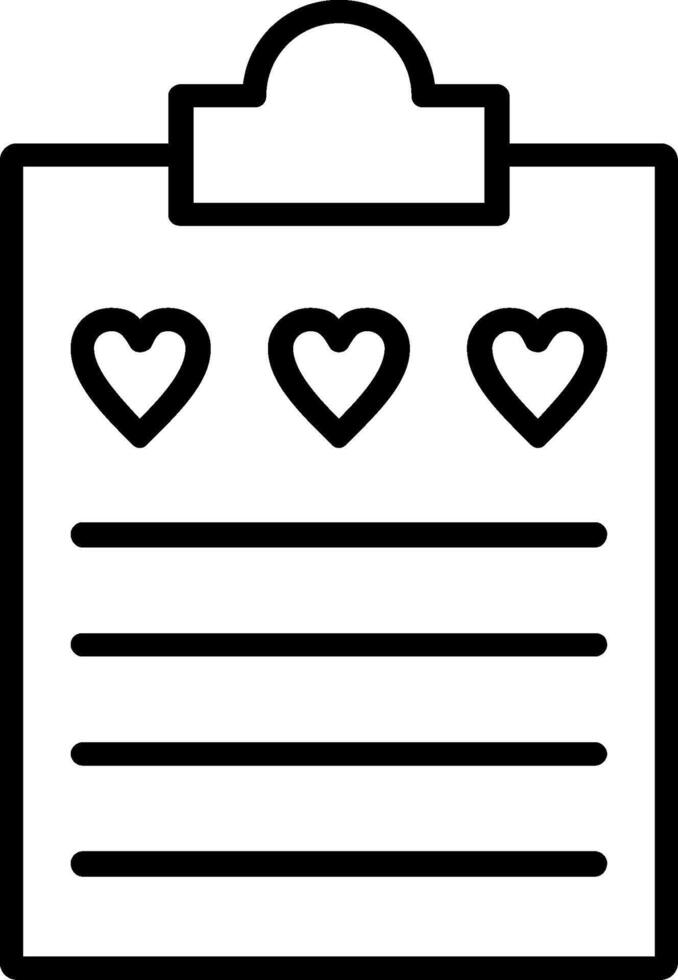 Wish List Line Icon vector
