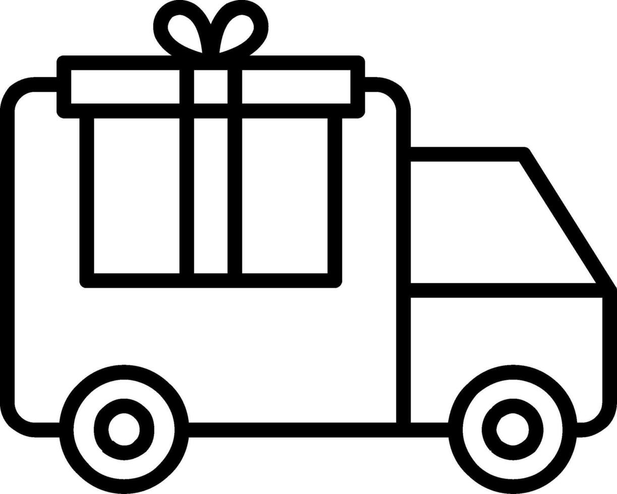 Delivery Truck Line Icon vector